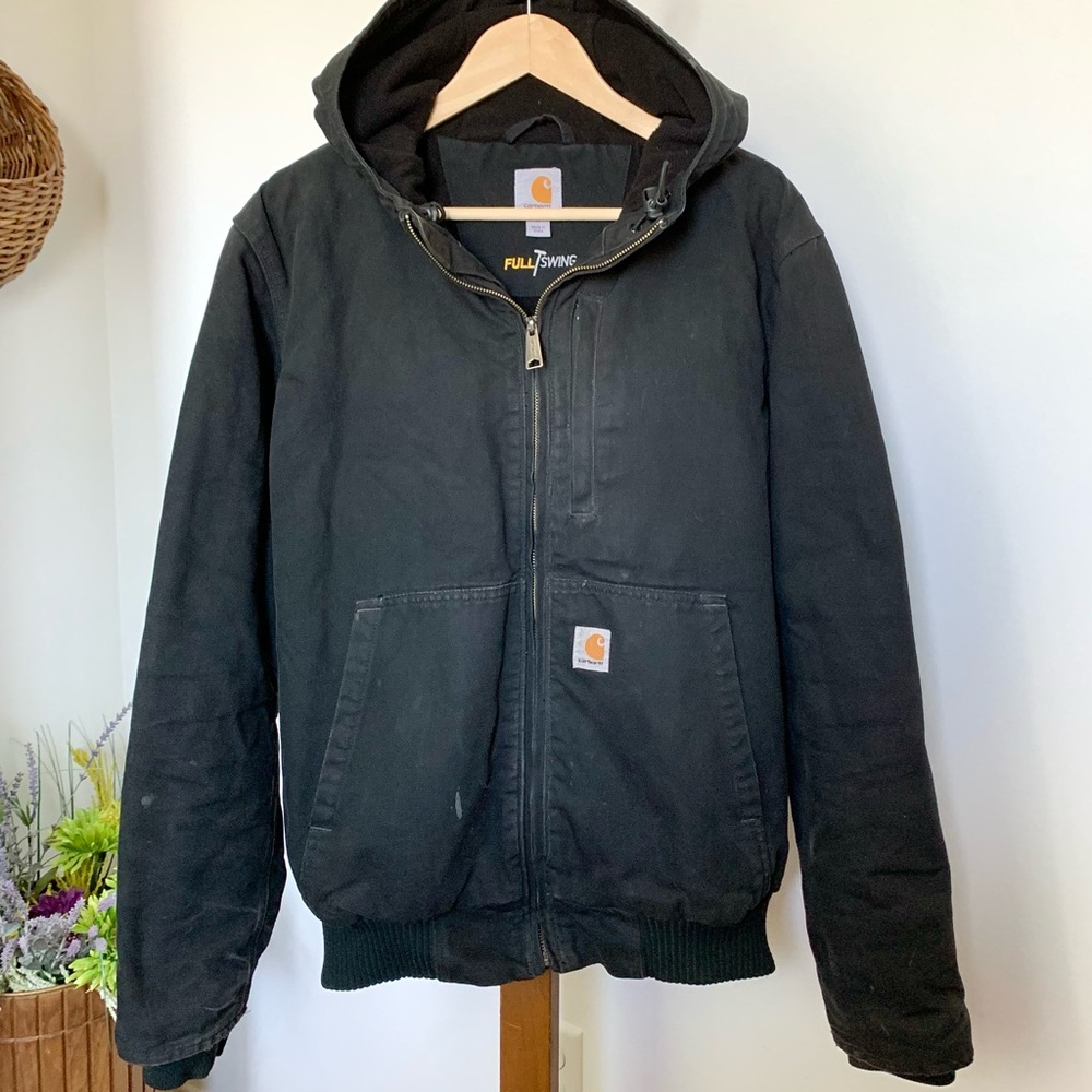 Carhartt Full Swing Armstrong Active Hooded Work Utility Jacket black Mens MED